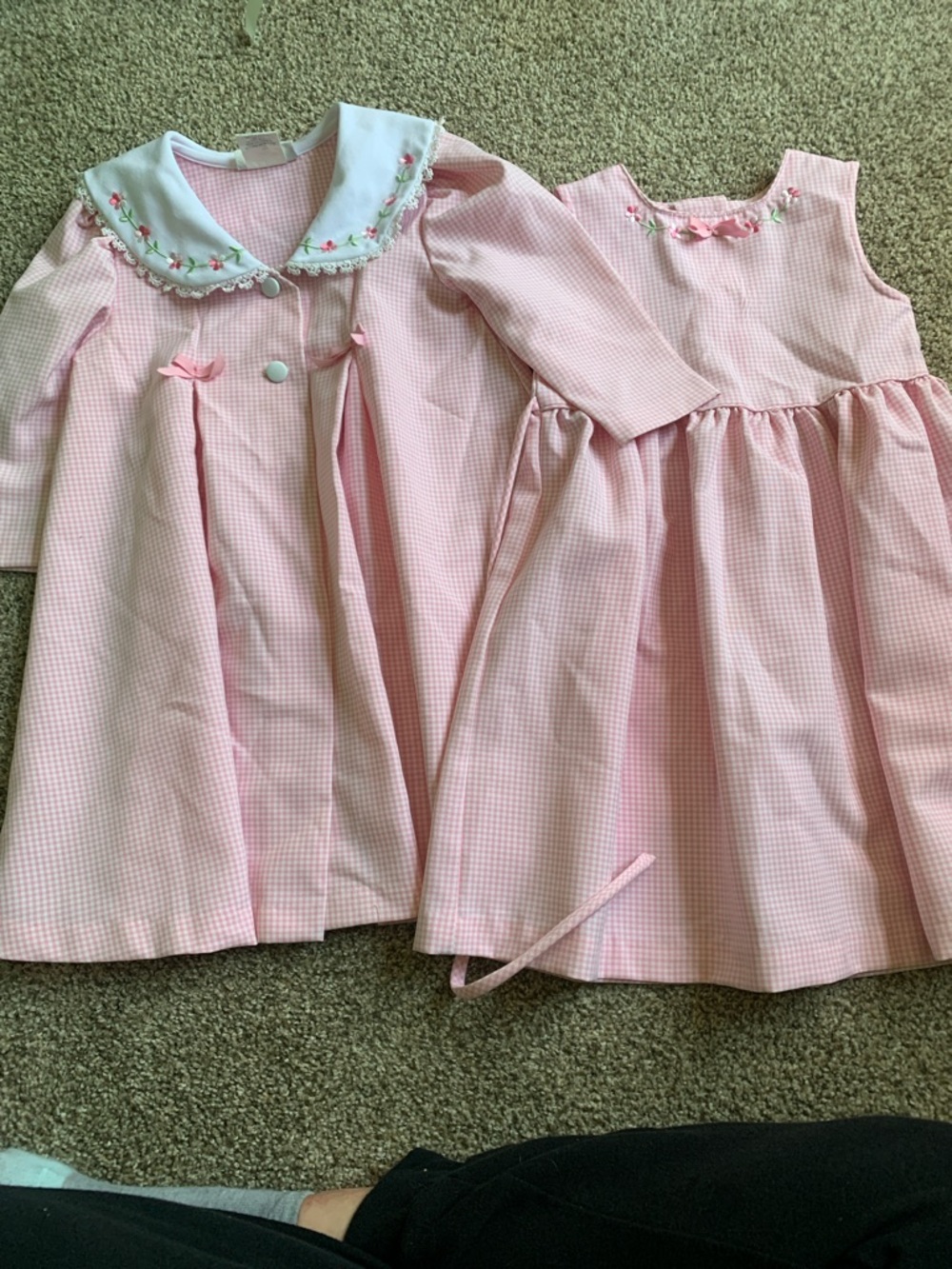 Bonnie Jean Pink Gingham Dress and Coat Set